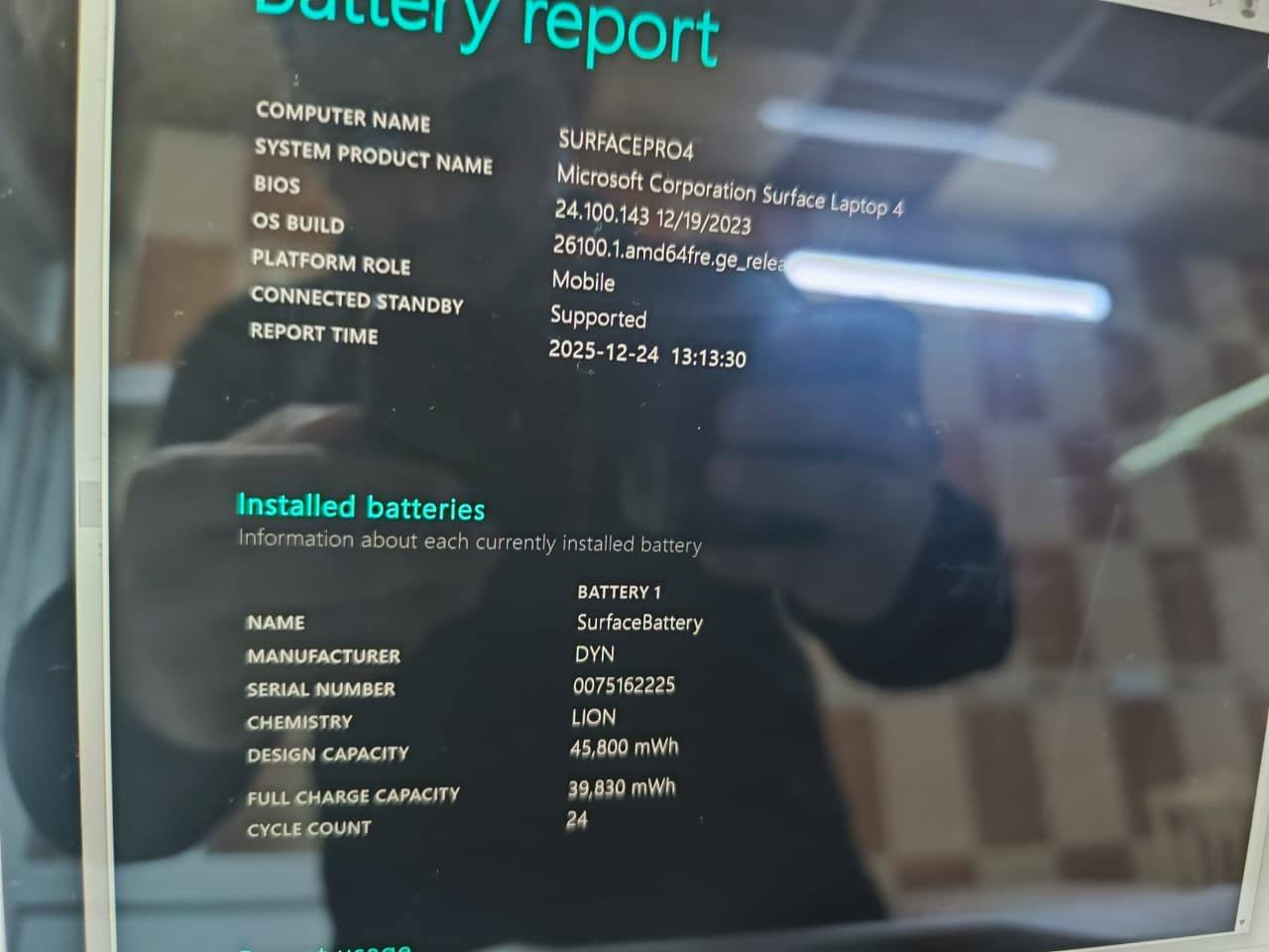 Microsoft surface laptop 4
***********whatsapp
Core i5
RAM 8 GB
SSD 256 GB
11 th 
Used 
مستعمل نضيف ١٠٠% عدد دورات الشحن ٢٤ 
السعر 550,000د.ع ضمان سنه كامله 
للحجز عبر الوتساب#لابتوبات
#لابتوب #سيرفس_لابتوب_7 #حاسبات_وذكاء_اصطناعي #جديدنا
