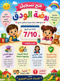 تسجيل مفتوح • روضة • حي العامل الجنابين