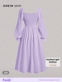 فستان نسائي • بنفسجي جرجيت • مقاس ٢ لارج