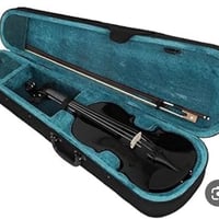 هذا كمان أسود مقاس 4/4 مصنوع من الخشب الصلب. يأتي مع حافظة مبطنة وقوس ...