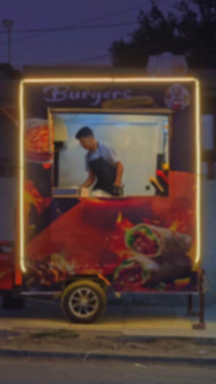 السلام عليكم
ستوته شحن ونلي ٦ بطاريات جديده 
مع مطعم كامل متنقل كريل بركر قلاية فنكر 
بنكات انارة جاهزه من كلشي مكانها الزعفرانيه 
***********
