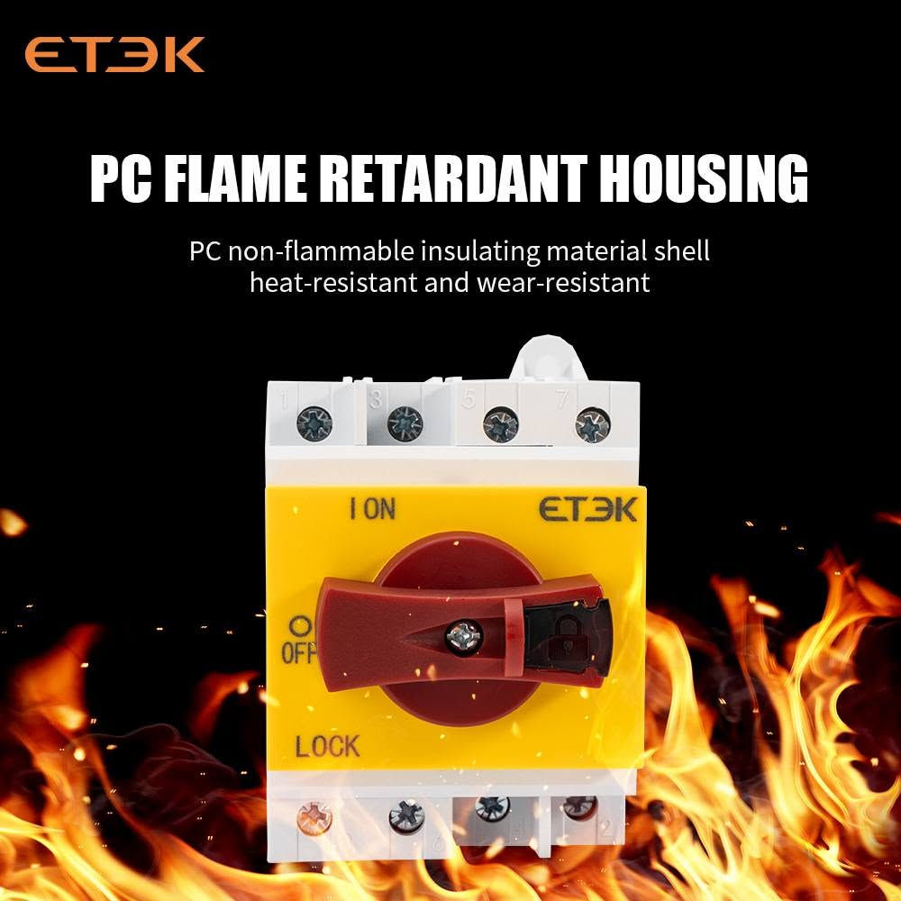 مفتاح عزل تيار مستمر (DC Isolator Switch) من شركة ETEK، يُستخدم بشكل أساسي في الأنظمة الشمسية الكهروضوئية.الوظيفة: يعمل كمفتاح أمان يدوي لفصل الألواح الشمسية عن العاكس (Inverter) أثناء الصيانة أو الطوارئ.المواصفات: عادة ما يتحمل جهدًا يصل إلى 1000 فولت أو 1500 فولت تيار مستمر، بتيار تشغيل يبلغ 32 أمبير.المميزات: يتميز بمقبض دوار قابل للقفل، وهيكل مقاوم للاشتعال، 
متوفر 4 قطع للي مهتم يخلي سعر


**إذا كنت صاحب هذا الإعلان وتريد حذفه لأي سبب، رجاءا أرسل رسالة إلى الدعم الفني**