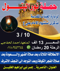 الناصرية • رحلة النجف والكوفة • استشهاد الإمام علي