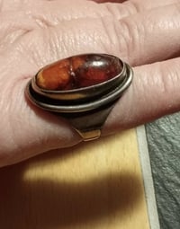 خاتم فينتج • كهرمان بلطيقي • فضة 925