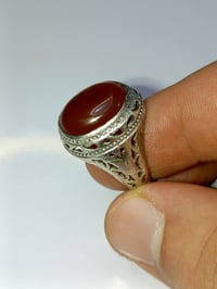 عقيق يماني • احمر • صياغه يدويه