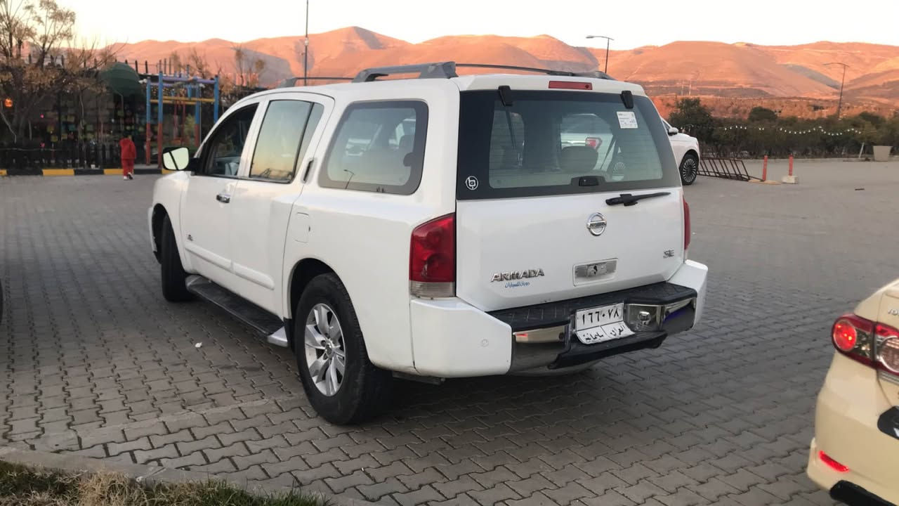 سةرةتا بةناوي خوا 
نينسان ئارمادا موديل ٢٠٠٥ 
فول فول  ناو زةرد 
سلايت 
كوشن كارةباي 
٥ جام كارةبا 
٣ ريز كوشن 
گير ئوتو ماتيكو عادي 
تةعديد سورعة 
بي دةبل ئةكسل مةرخوبةكةية بانزين ناخوات 
جةندين مواسةفاتي تر رةقةم سليمانية   لة سليمانيم نرخي ٦٥ گةلاو معامةلةية دةعمي نية جةند پارجةيةكي بةس پةمپة زور ميوشكيلةيوًهةيكةلي جوانة ريك پارةي ئوپليكة بو زانياري زياتر پةيوةندي بكةن بةم ژمارةيةوة  
*********** السليمانية, العراق
