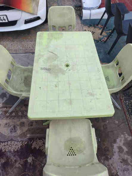 سلام عليكم مجموعة غراض البيع كراسي بلاستك تركي عدد 6 ميز طعام تركي معة 4كراسي طباخ تركي ما مستخدم شغال غراض نظافة 100/100 ما متواجد خاص  شراي يتصل لا يعلق مكاني حي اور سبع قصور شارع ابو علي الرقم ***********
