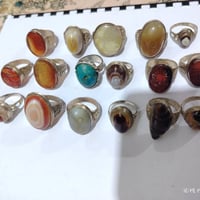 ١٧ خاتم فضة • عقيق يماني • شلعة وحدة