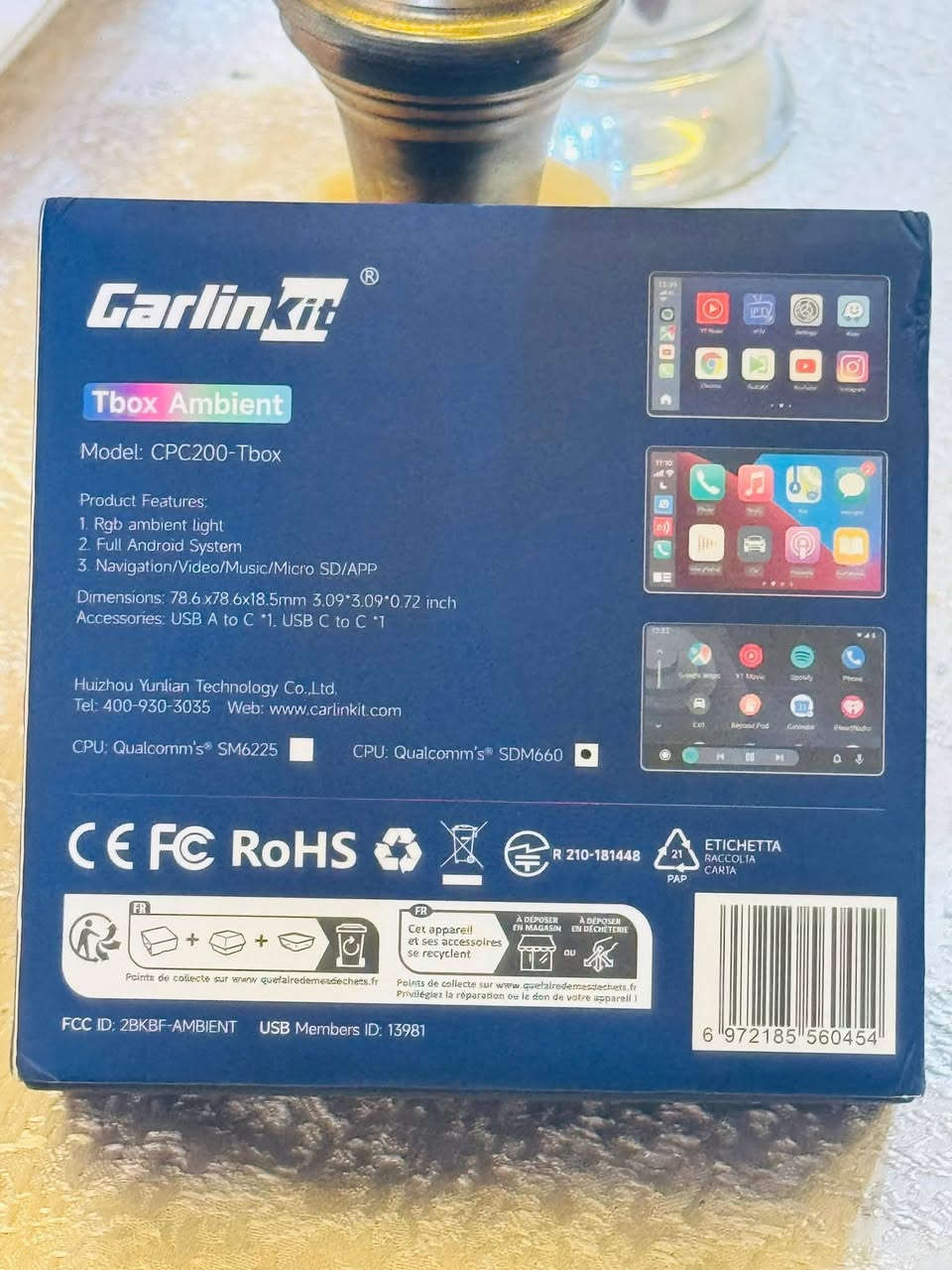 CarlinKit 

نظام أندرويد متكامل: يحول شاشة السيارة التي تدعم CarPlay السلكي إلى نظام أندرويد مستقل، مما يتيح لك تثبيت واستخدام التطبيقات مباشرة على شاشة السيارة إصدار أندرويد 13 رام 8 ذاكرة 128 جديد غير مستخدم السعر 140 مع التوصيل


**إذا كنت صاحب هذا الإعلان وتريد حذفه لأي سبب، رجاءا أرسل رسالة إلى الدعم الفني**
