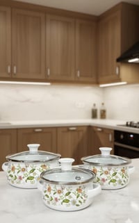 سيت قدور • قدور ١٢-١٦ سم • أغطية زجاجية