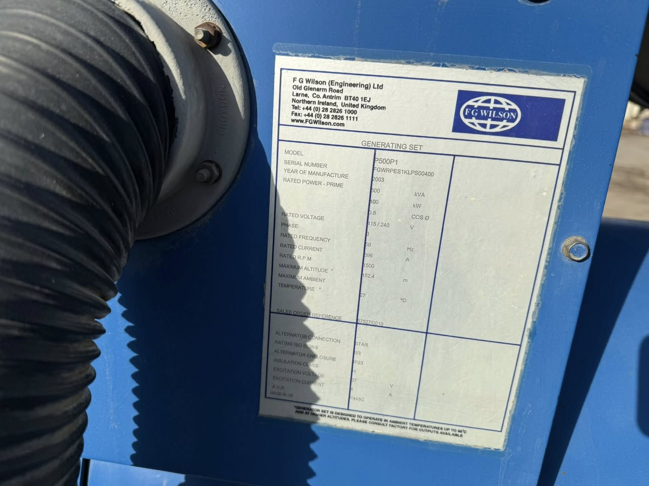 السلام عليكم 
للبيع مولد بيركنز انكليزي V6 بريطاني اصلي 🇬🇧 
حجم 2800
تك سوبر افجي ولسون 
التوليد لوري سومر فرنسي 500KVA

موديل 2003
عدد ساعات التشغيل 3000ساعة فقط 
 سيطرة حديثة متطورة (برودكشن)إطفاء وتشغيل ذاتي فول اوتماتيك المولد 
شرط الحمل
 المحرك غير مفتوح 🔓 
العنوان-بابل -شوملي 
للاستفسار الاتصال ع الأرقام التالية 
***********/***********
علماً يتوفر لدينا من ال١٠كيفي إلى ٧٥٠
