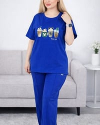 سوت قطعتين • فانيلا قطن • مقاسات L-XL-XXL