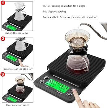 متوفر .. 10 قطع فقط .
ميزان قهوة رقمي مع مؤقت إلكتروني (Timer Scale) مخصص لتحضير القهوة المقطرة والـ V60.

أبرز مواصفات الميزان 
شاشة رقمية: شاشة LCD واضحة ومزودة بإضاءة خلفية خضراء.
مؤقت مدمج: يساعد على حساب وقت الاستخلاص والصب بدقة.
خاصية الوزن الفارغ (TARE): تصفير وزن الوعاء أو الإناء لحساب وزن القهوة أو الماء فقط.
تغيير الوحدات (MODE): التحويل بين وحدات القياس المختلفة مثل الغرام، الأونصة، والمليلتر.
مصدر الطاقة: يعمل بواسطة بطاريتين من نوع AAA (مشمولة مع الجهاز).

السعر والتفاصيل خاص .. 
متوفر توصيل ..


**إذا كنت صاحب هذا الإعلان وتريد حذفه لأي سبب، رجاءا أرسل رسالة إلى الدعم الفني**