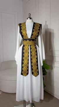 فستان العيد • ستان وشيفون • مقاسات ٣٨-٤٨