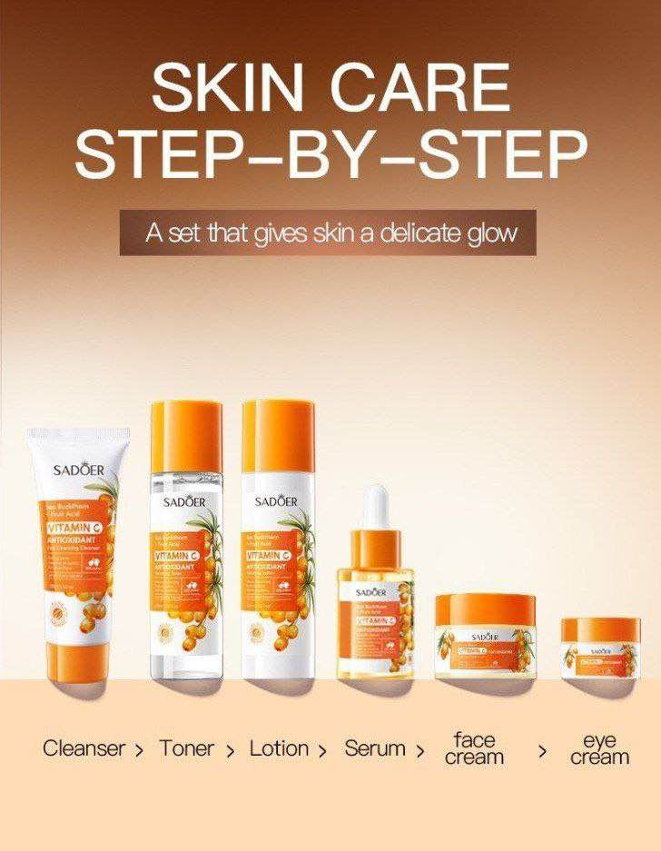 🍊 مجموعةBuckthorn Vitamin C، وهي مجموعة متكاملة للعناية بالبشرة تتكون من 6 قطع مصممة لتفتيح البشرة وترطيبها بعمق بفضل تركيبتها الغنية بفيتامين C ومستخلص نبق البحر. 

✅محتويات المجموعة:-
تتضمن المجموعة روتيناً شاملاً يشمل المنتجات التالية: 
✔️منظف (Cleanser): غسول رغوي لطيف لإزالة الشوائب والزيوت وتهيئ البشرة.
✔️تونر (Toner): يعمل على موازنة درجة حموضة البشرة ويوفر ترطيباً أولياً.
✔️سيروم (Serum): مركز غني بمضادات الأكسدة لمحاربة التصبغات وتفتيح لون البشرة.
✔️كريم للوجه (Face Cream): كريم حريري الملمس يمنح ترطيباً طويل الأمد ويحافظ على نعومة الجلد.
✔️كريم للعين (Eye Cream): مصمم خصيصاً للمنطقة الحساسة لتقليل الخطوط الدقيقة والهالات السوداء.
✔️لوشن لتغذية إضافية وتعزيز مرونة البشرة. 

✅المكونات والفوائد الرئيسية:-
🍊فيتامين C ونبق البحر (Sea Buckthorn): يعملان معاً كمضادات أكسدة قوية لتفتيح البشرة، ومنحها إشراقة، وحمايتها من العوامل الخارجية.
🍊النياسيناميد وحمض الهيالورونيك: يساعدان في توحيد لون البشرة، تنظيف المسام، وترطيبها بعمق.
النتائج المتوقعة: تساعد المجموعة في معالجة الحبوب، التصبغات، وتحسين مظهر الخطوط الدقيقة، مما يجعلها مناسبة لجميع أنواع البشرة.
#الاصلي

🚘يوجد خدمة توصيل لجميع محافظات العراق ٤ 🚘 بغداد, العراق


**إذا كنت صاحب هذا الإعلان وتريد حذفه لأي سبب، رجاءا أرسل رسالة إلى الدعم الفني**