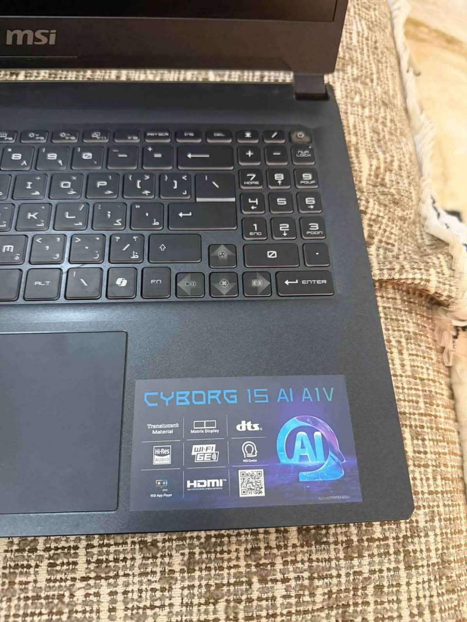 Cyborg 15 AI A1VFK لابتوب 
معالج 

Intel(R) Core(TM) Ultra 7 155H (22 CPUs). ~3.8GHz
رام 16 ddr5 5600
كرت 4060 
هارد 
1 تيرا 
شاشة فول اج دي 144 فريم كركوك, العراق


**إذا كنت صاحب هذا الإعلان وتريد حذفه لأي سبب، رجاءا أرسل رسالة إلى الدعم الفني**