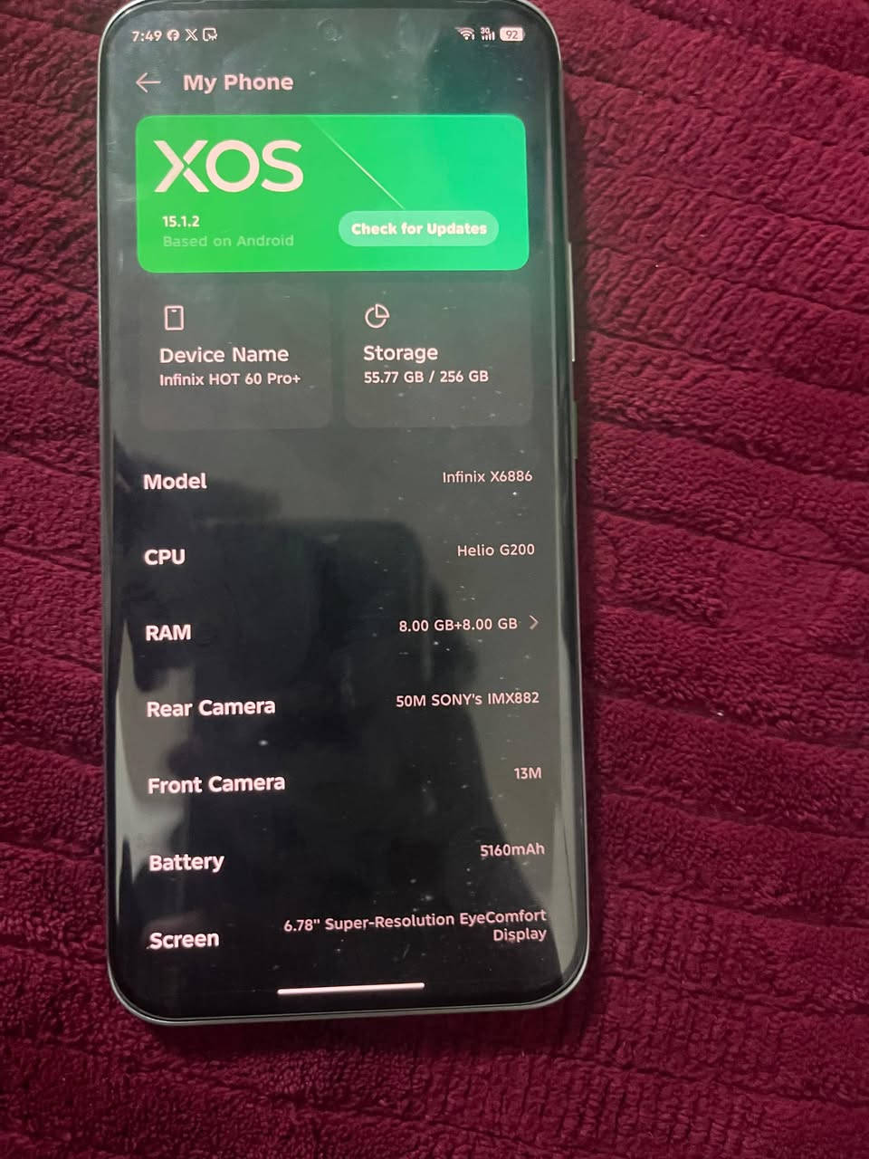 سلام عليكم جهاز انفنيكس هوت 60 برو بلس جهاز مكفول من كلشي ذاكرة256 كامل ملحقات بل ببجي 60 وبغير العاب 120 جهاز اخو جديد للمراوس فقط بايفون شعدك نزل مكاني كربلاء


**إذا كنت صاحب هذا الإعلان وتريد حذفه لأي سبب، رجاءا أرسل رسالة إلى الدعم الفني**