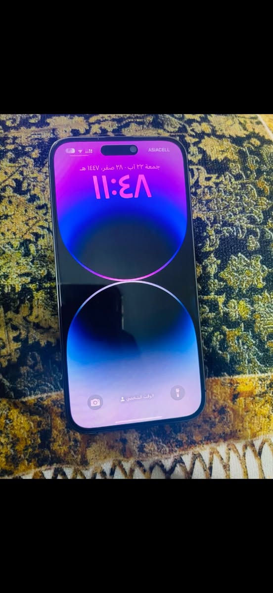 سلام عليكم آيفون 14 برو ماكس (دبل سيم كارد ) 256 أمريكي جهاز نظيف كلش مابي اي شي من جبته لي هسه البطارية ما نازله بعدها 100 ما مفتوح    بس صاير بي بالضهر  صغيره كلش داخل بي هوى وهيج صار الي بصوره واضحه وين ما يعجبك افحصه
السعر ع خاص 
مكاني الدورة حي الصحه ***********
