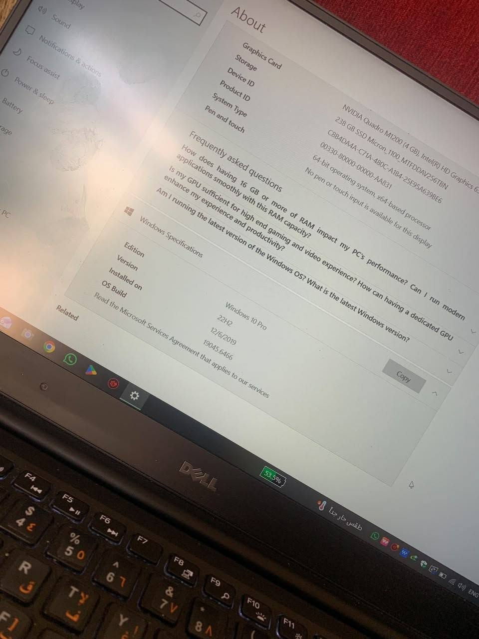 لابتوب DELL للبيع نضيف كلش
 i7 gen 7 hq
كرت خارجي ٤  رام ١٦
حجم الشاشة 15
 سوبر سلم
السعر 370 الف وبي مجال شي بسيط 
الرقم ***********
