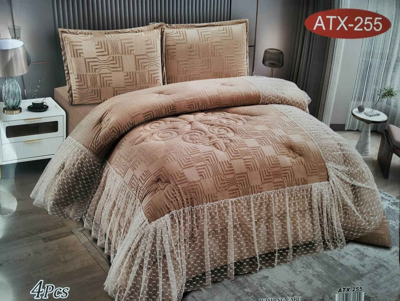 قطع اخيرة 
لحاف ماركة وزن ثقيل السعر 25 فقط 
4 قطع وجوه مخاد 2 تلبيسة ولحاف 
دبل كركش ثقيل جداً قياس 220 في 240 
العنوان التحرير دور الجاهزة مقابيل محل كرزات حمودي يوجد توصيل ***********
