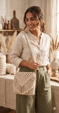 شنطة مكرمية • بوهيمي • شغل يدوي