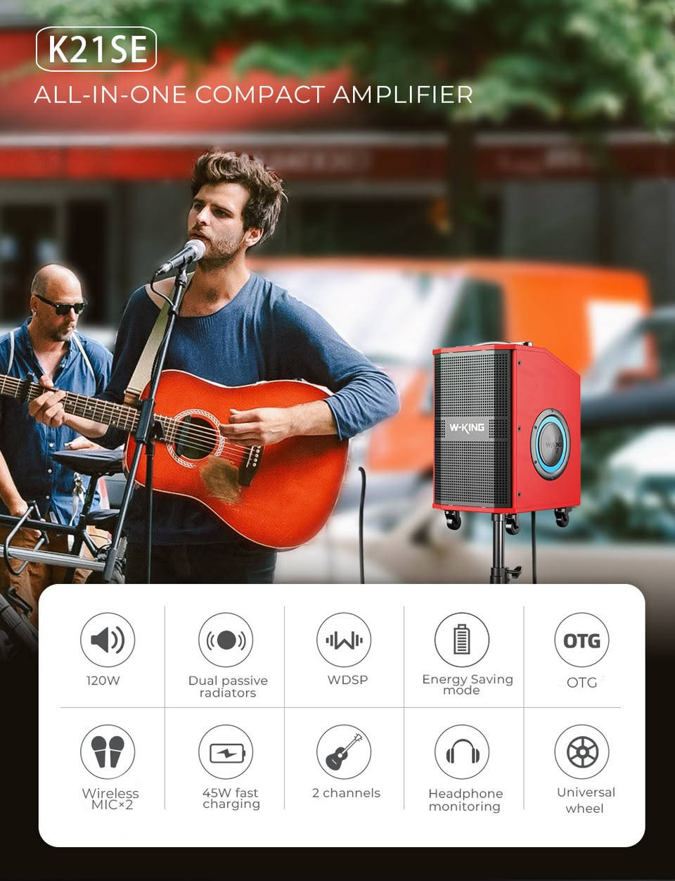 قوة حفلة حقيقية 🎤🔥
W-King K21SE مو بس سبيكر… نظام كاراوكي كامل!
مايكين لاسلكي + باس قوي + أجواء حفلة 🔊
خلك نجم السهرة ⭐
💰 السعر: 280$ فقط

180W Peak Sound 🔊
Dual Wireless Microphones 🎤🎤
120W Rated Power
Bluetooth 5.3 📶
TWS Pairing (Double Power)
USB / AUX / TF Card Support
EQ Control Knobs 🎚️
Battery ~8 Hours 🔋


**إذا كنت صاحب هذا الإعلان وتريد حذفه لأي سبب، رجاءا أرسل رسالة إلى الدعم الفني**