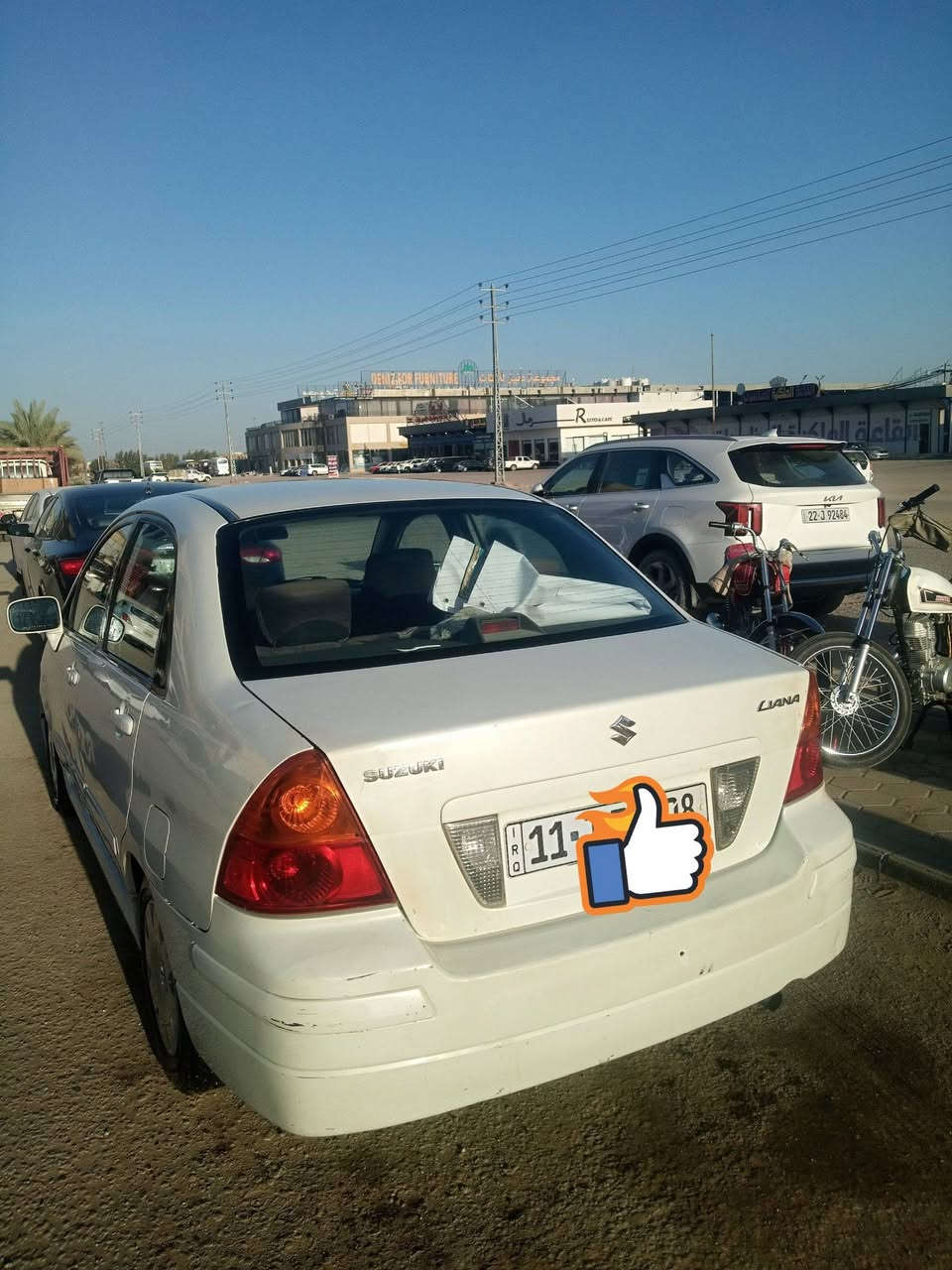 سلام عليكم سازوكي ليانا 2005 سياره  مكينه وحداديه كله مضبوط رقم بغداد 
سياره ما ناقصها شي 
 58 العنوان النجف  *********** اتصال
