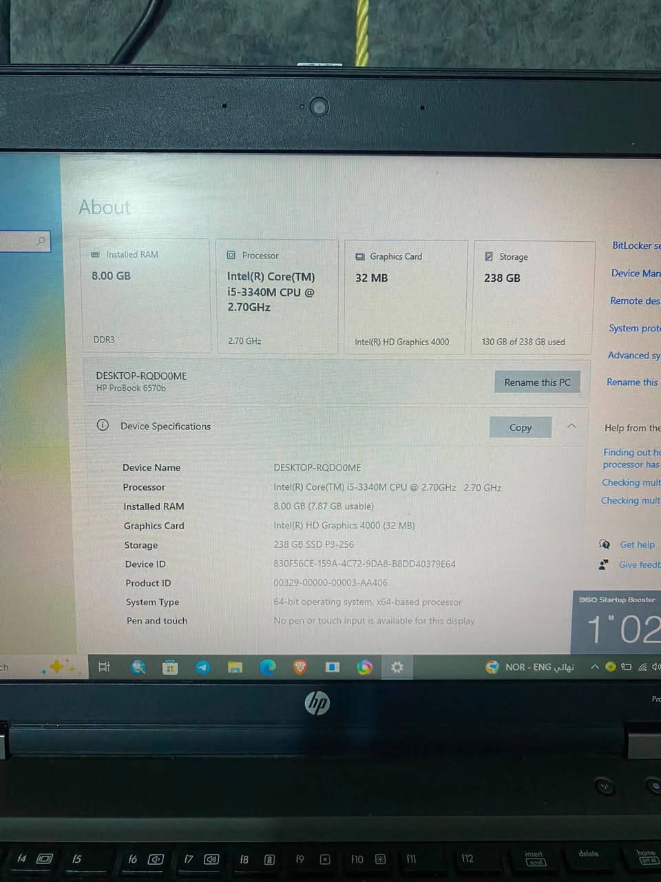 لابتوب HP ProBook 6570b نظيف مال بيت واستخدام خفيف 💻✨
يا الله توكلنا على الله.. شباب لابتوب أشقر ونظيف، مال دراسة، تصفح، شغل مكتبي، أو جماعة البحوث برامج هندسية . الجهاز شغال وعال العال وما بيه أي نقص.

المواصفات (تفليش وبسعر مناسب):

1-المعالج (Processor): Intel Core i5 (الجيل الثالث 3340M) بسرعة 2.70GHz – قوي ويتحمل شغل.

 2-الذاكرة (RAM): 8 جيجا DDR3 (سريع وميشنق).

 الهارد (Storage): SSD سريع جداً بحجم 238 جيجا (النظام يفتح بثواني).

 3-كارت الشاشة: Intel HD Graphics 4000.

 4-الشاشة والكيبورد: شاشة واضحة وكيبورد كامل بيه أرقام جانبي (يفيد جماعة الحسابات والمبيعات).

الملحقات: الشاحنة الأصلية ويا الجهاز.

النظافة: مثل ما موضح بالصور، نظيف جداً ومستقر.

السعر: 220 الف (وبيه مجال قليل للشراي الطيب) 😉

المكان: الديوانية 

 الاستلام مباشر حسب الاتفاق

للاستفسار والشراء، الي يعجبه يتفضل خاص أو يتصل على الرقم: ***********
