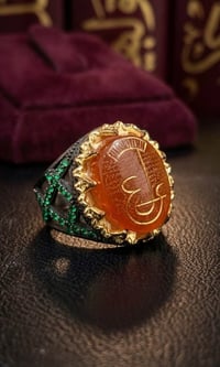 خاتم فضة • عقيق يماني • طلسم عين علي