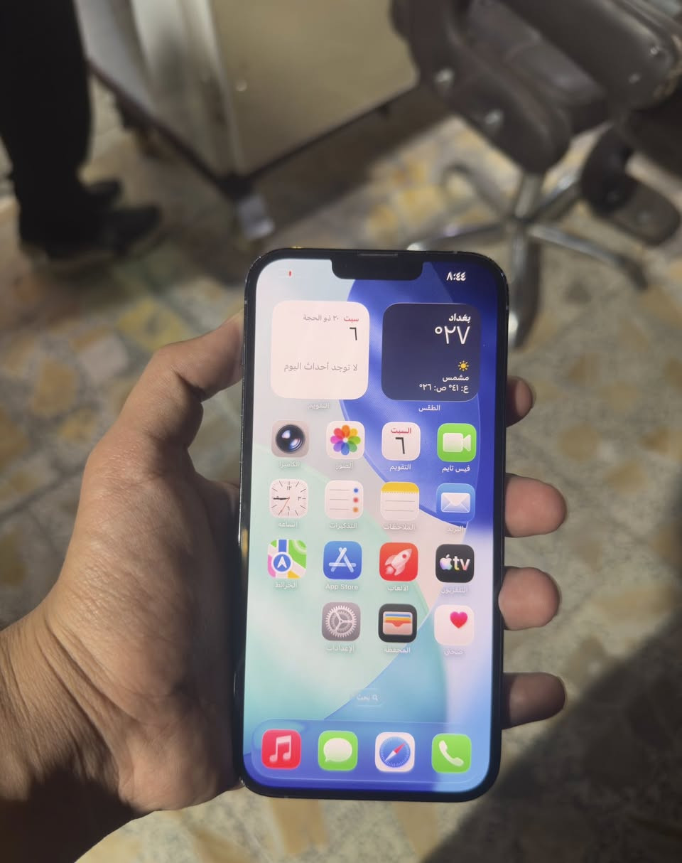 ايفون 13 برو ماكس لون بحري ذاكره 256 بطاريه 79% بس العدسه الواسعة متوقفة ( الجهاز وتر ) ما مفتوح شرق اوسط الجهاز نضيف جداً السعر 600 الف وبي مجال مكاني بغداد
الرقم ***********
