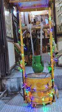 نافورة ديكور • خشب يدوي • توصيل مجاني