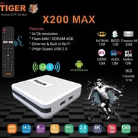 تايجر X200 MAX • Android 14 • 4K HDR DVB-S2