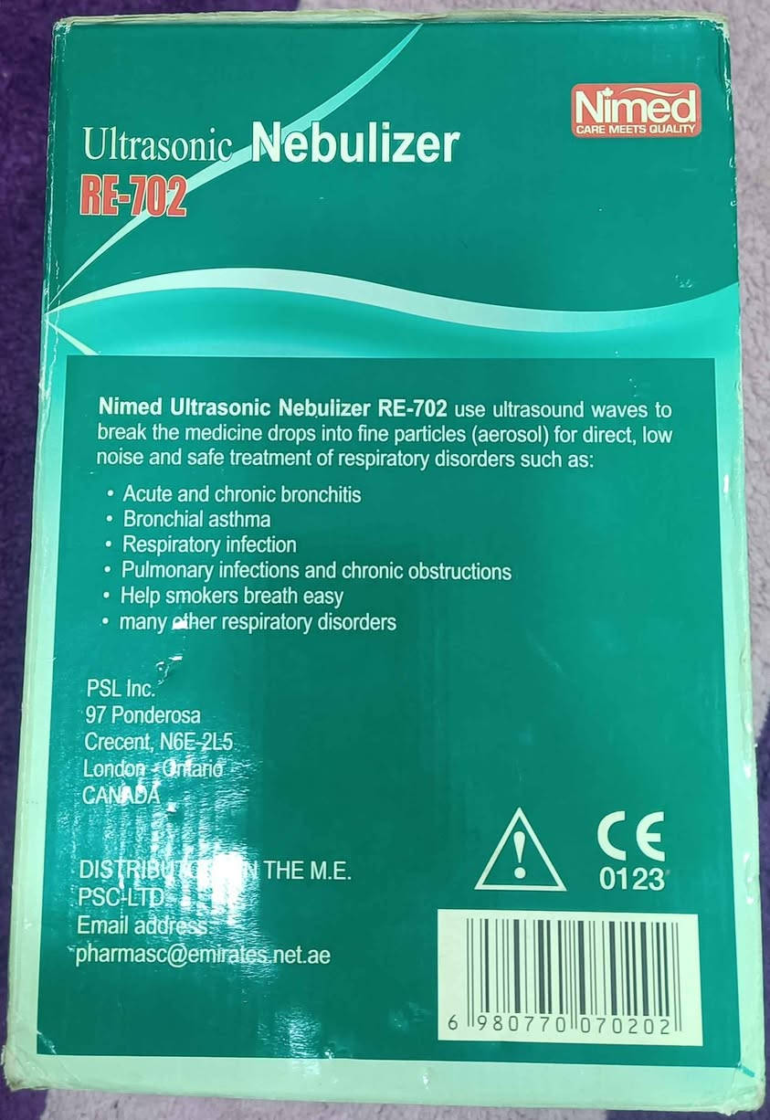 🌬️💙 جهاز تبخير Ultrasonic Nebulizer RE-702 من Nimed 💙🌬️
إذا تعاني من مشاكل تنفس أو عندك أطفال يحتاجون علاج بالبخار، هذا الجهاز هو الحل الأمثل 👌

هل تبحث عن حل فعال وسريع لمشاكل الجهاز التنفسي؟ هل تتمنى الحصول على جلسات استنشاق هادئة وفعالة في المنزل دون عناء؟
​لقد وجدت طلبك! جهاز الاستنشاق بالموجات فوق الصوتية Nimed RE-702 هو الحل الأمثل لراحة البال وصحة جهازك التنفسي.

​لماذا يعتبر جهاز Nimed RE-702 الاختيار الأفضل؟
​✅ تكنولوجيا الموجات فوق الصوتية المتطورة: لتوليد جزيئات دقيقة جداً (3-5 ميكرومتر) تضمن وصول الدواء بعمق وفاعلية.
​✅ تنوع الاستخدامات: مثالي لعلاج التهاب القصبات الهوائية (الحاد والمزمن)، الربو، عدوى الجهاز التنفسي، ويساعد المدخنين على التنفس بشكل أسهل.
​✅ سرعة استنشاق قابلة للتعديل: 3 سرعات مختلفة لتناسب احتياجاتك واحتياجات طفلك.
​✅ عملية صامتة ومريحة: لمزيد من الهدوء أثناء الجلسات، مثالي للأطفال.
​✅ آمن وسهل الاستخدام: يتميز بوظيفة الإيقاف التلقائي عند درجات الحرارة المرتفعة لمزيد من الأمان.
​✅ متين ويدوم طويلاً: استثمار لراحتك وصحة عائلتك.
​"لا شيء أغلى من الصحة. امنح نفسك وعائلتك التنفس السهل الذي يستحقونه."
​🎁 طقم متكامل وجاهز للاستخدام!
​يأتي الجهاز مع كل ما تحتاجه:
​🔹 جهاز رئيسي
​🔹 خرطوم مرن
​🔹 قناع للكبار
​🔹 قناع للأطفال
​🔹 قطعة فم
​🔹 دليل المستخدم

✨ المميزات:
✅ تقنية الموجات فوق الصوتية (Ultrasonic)
✅ هدوء عالي أثناء التشغيل 🔇
✅ سهل الاستخدام ومناسب للجميع
✅ يعطي علاج سريع وفعال
✅ تصميم عملي ومتين
✅ أمان عالي مع خاصية الإطفاء التلقائي عند ارتفاع الحرارة
👨‍👩‍👧 مناسب لكل أفراد العائلة
💨 مثالي لعلاج الربو، الحساسية، والزكام

📦 المنتج متوفر الآن
🚚 توصيل لجميع المحافظات
📩 راسلنا خاص بغداد, العراق


**إذا كنت صاحب هذا الإعلان وتريد حذفه لأي سبب، رجاءا أرسل رسالة إلى الدعم الفني**
