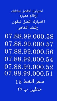 ارقام مميزة • السماوة ام العصافير • ٥-١١م