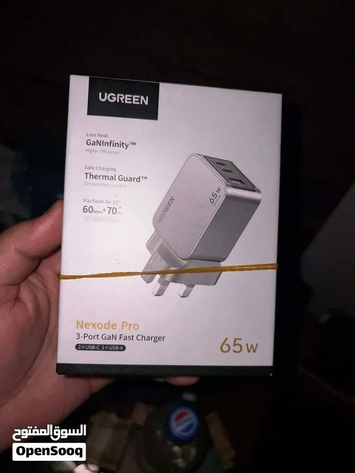UGREEN Nexode Pro 65W Charger شاحن يوكرين نيكسود برو 65 واط
للبيع شاحن UGREEN Nexode Pro 65W
شاحن عملي وسريع، شبه جديد، ومع الصندوق الأصلي.

يدعم شحن سريع لعدة أجهزة، حجمه صغير وأداؤه ممتاز، مناسب للاستخدام اليومي وللسفر.

السعر: 35 ألف فقط
 شامل التوصيل
للطلب خاص أو واتساب رسائل فقط
***********
