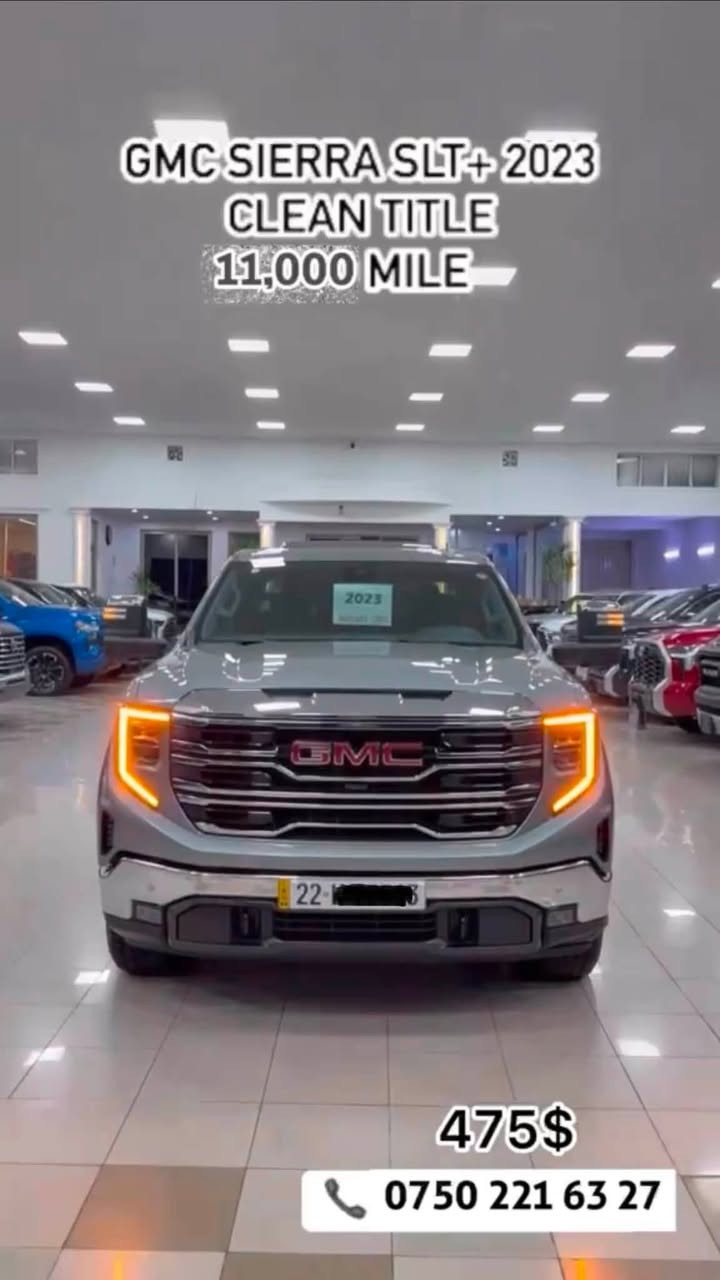 GMC-sierra -Denali موديل -2023
محرك V8-6200
سعر /475$
كلين تايتل 
فول فول مواصفات 
ماشي 11000 mi
عنوان اربيل 
اتصال-***********_***********
