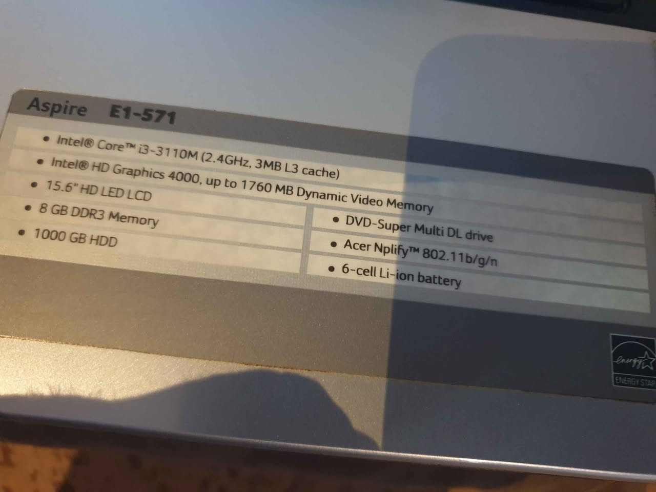 لابتوب ايسر شاشة حجم 15.6
معالج corei3  G3جيل ثالث 
هارد 1تيرا hhd
رام 8
شغالة كاملة وندوز 10  64bit
شحن ممتاز 
ملحقات ..شاحنة مع بطارية احتياط
السعر125 
المكان كرادة بغداد, العراق


**إذا كنت صاحب هذا الإعلان وتريد حذفه لأي سبب، رجاءا أرسل رسالة إلى الدعم الفني**