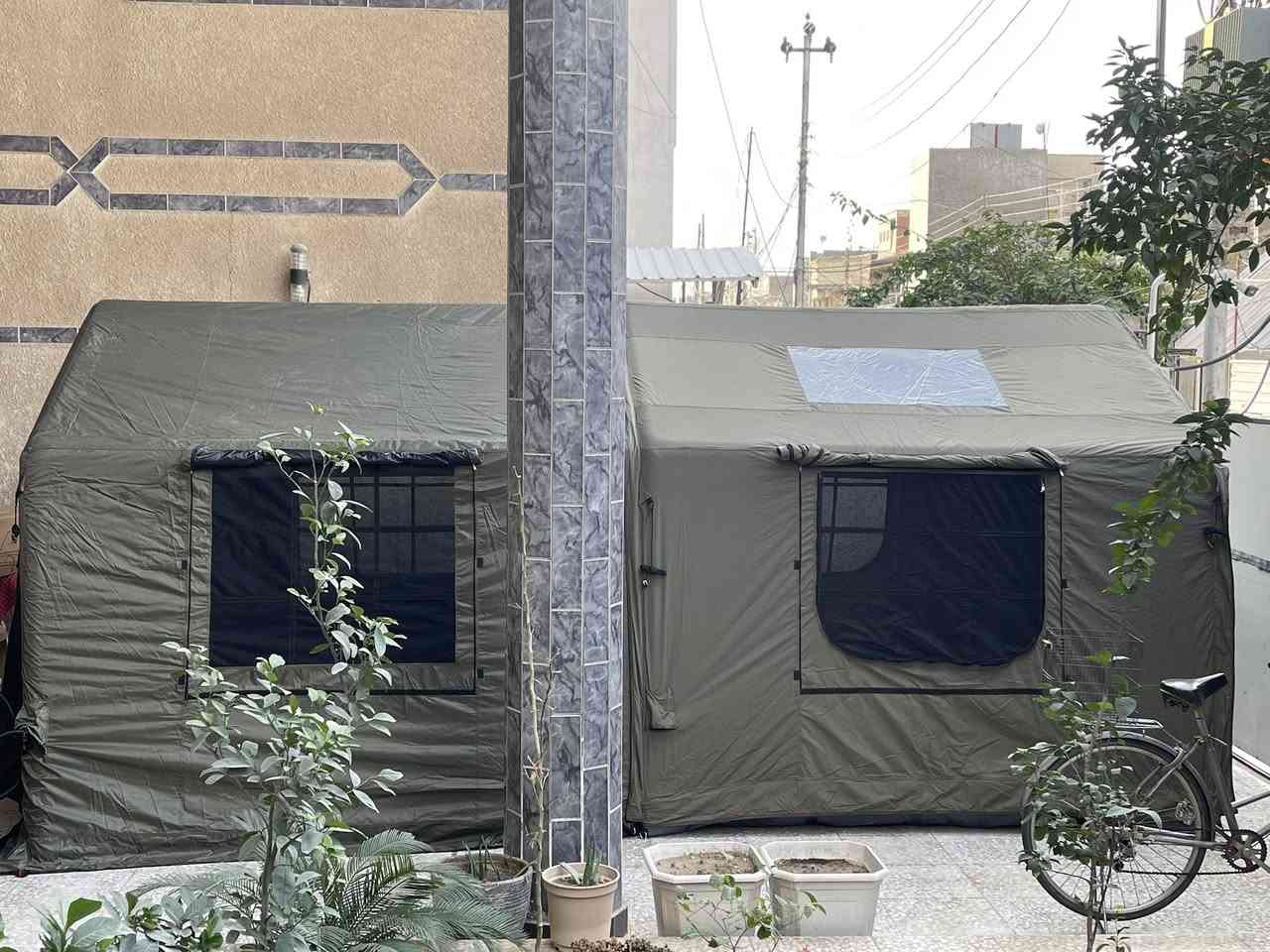 خيمة نفخ القياس الكبير 
واللون المميز 
قماش جادر ثخيين 
قياس( ٥*٣ ) متر 
الجوانب عاليات انتاج اوربي 
•غرفتين 
•فتحة بانوراما 
•فتحتين مدافئ 
• ناموسيات بكل شباك 
• نايلون اضافي للشبابيك 
وزنها ٤٥ كيلو

سعرها ٧٥٠ الف 

للحجز اتصال على ***********
