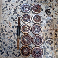 غراض مستخدمه بايسكل رياضي مصطبه شناو اقراص عدد 10وزن كيلو وربع للبيع ش...