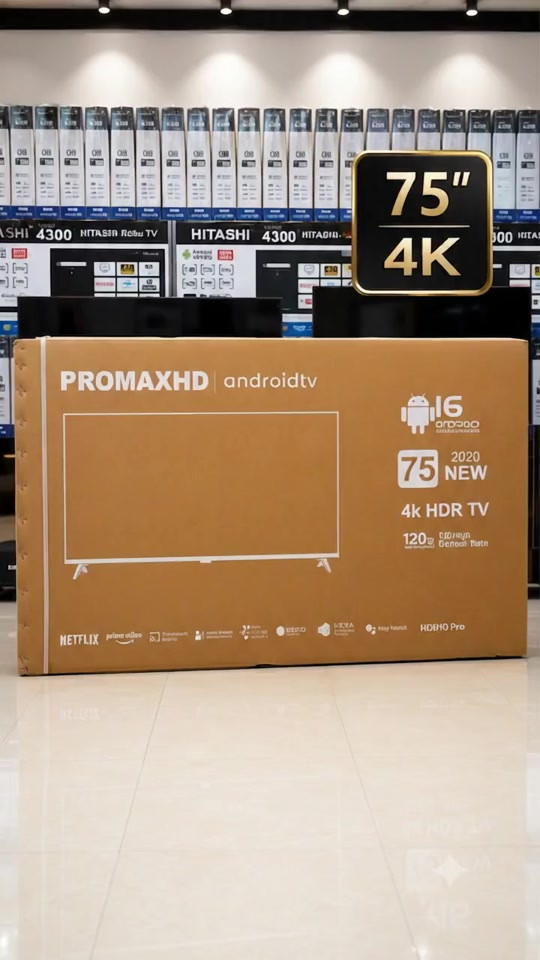 شاشة 75 ذكية 4k دقتها 2160 سمارت بدون اطار  التوصيل مجاناً  للحجز *********** ***********
