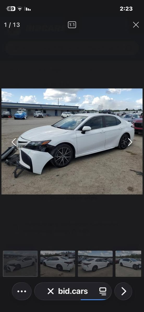 سلام عليكم 
كامري 2023 SE للبيع 
رقم بابل الدولي 
سيارة جاهزة من كلشي ومابيها اي نقص
حادثها دعامية امامي وبيها قطع كلير 
ماشية 100 الف 
السعر 170$
المكان بابل الحلة 
***********
