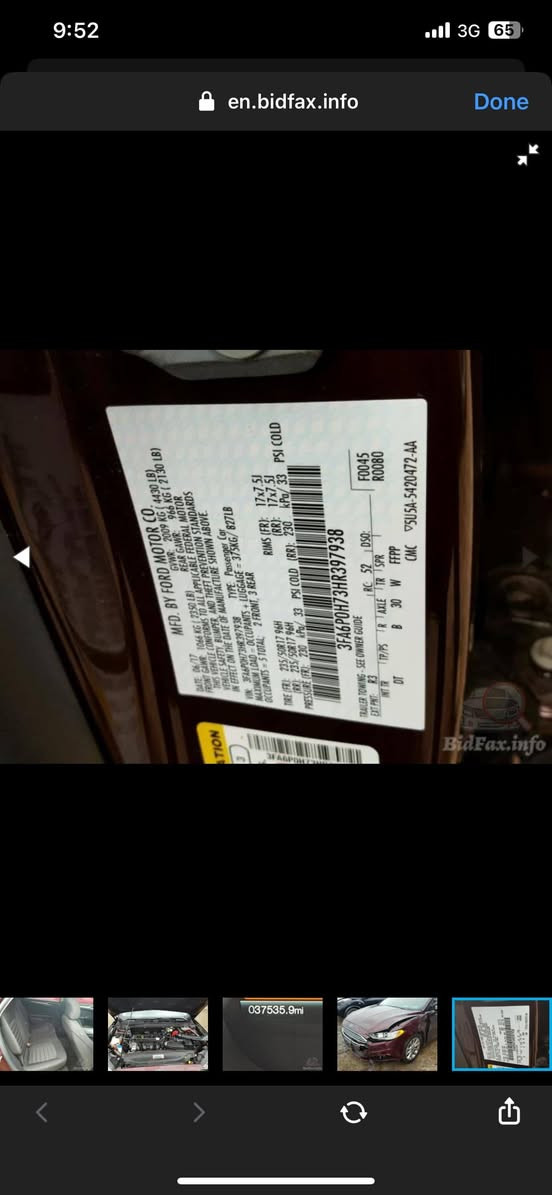 فورد فيوجن se 2017
محرك 2.5 تنفس طبيعي
فول موصفات عدا الفتحه 
شاشه كاربلي 
حساسات+كاميرا خلفيه 
تبريد قطعتين 
كشنات تحكم كهرباء السايق و السكن
باسورد باب
السيارة ما بيها صبغ فقط بارد 
صور الحادث موضحه بالصور وهنا بالعراق صار بيها بارد باب السايق 
ايرياك ستيرن فقط
السيارة ماشيه 182mi قابل للزياده
السعر ١٢٥ ورقه
مكانها الانبار - الفلوجة بغداد, العراق


**إذا كنت صاحب هذا الإعلان وتريد حذفه لأي سبب، رجاءا أرسل رسالة إلى الدعم الفني**