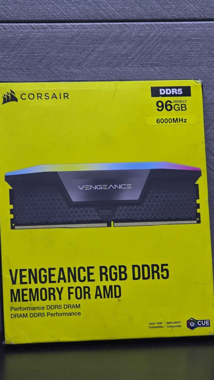 Corsair Vengeance 128gb 6400 1,550,000
Corsair Vengeance 96gb 6000 1,350,000
جديد وكالة ضمان سنة ما مفتوح ولا مال امزون 
الي ما يعجبه السعر يكدر يعبر المنشور 
الاسعار نهائية بدون عملة رجاءا 
توصيل موجود او تحب من داخل المحل
العنوان:تقاطع صليخ مجاور العيادة الشعبية 
***********
*********** بغداد, العراق
