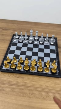 شطرنج مغناطيسية • قابلة للطي • مع قطع داما