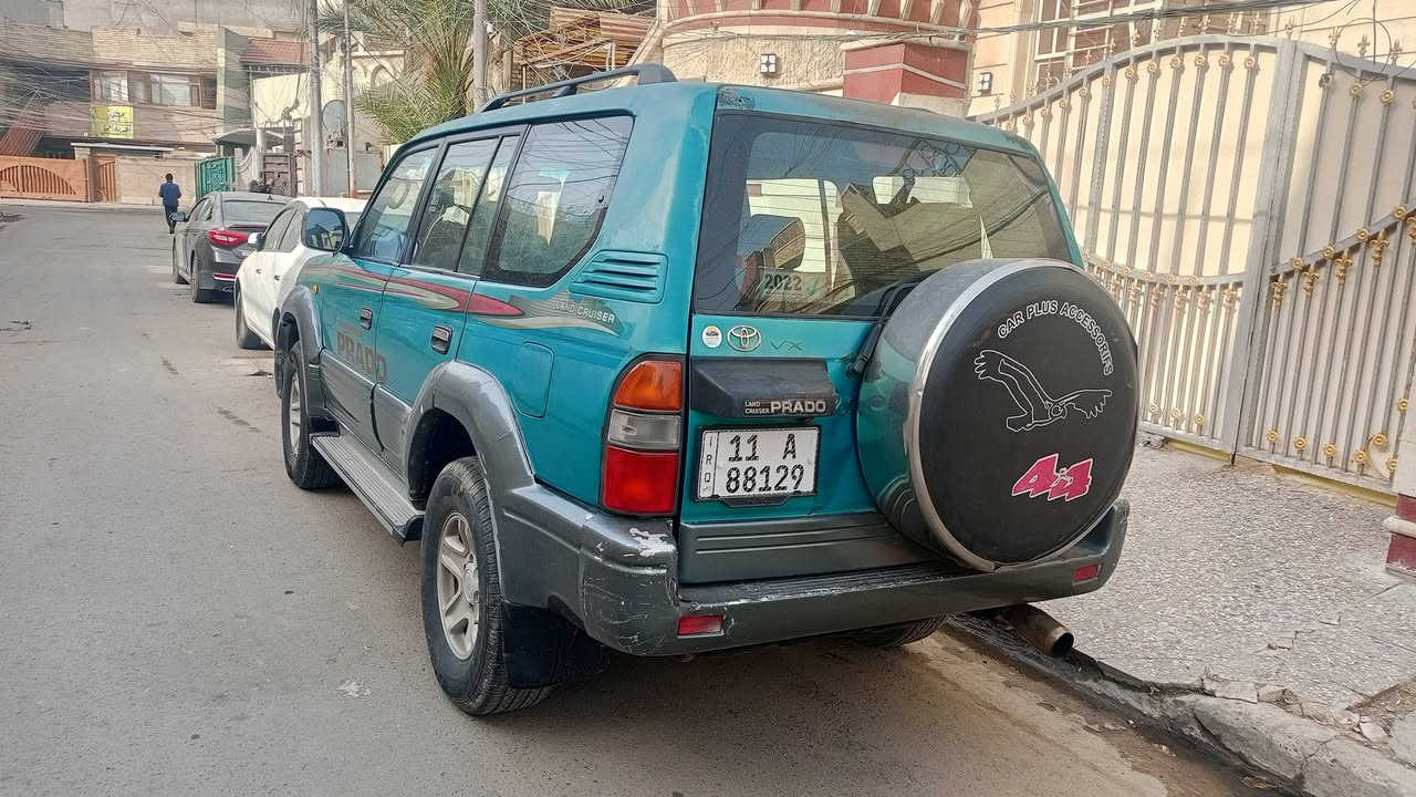 لاندكروز تيوتا ابرادو موديل 97بسمي محرك 6 كير اوتو تبريد ثلاثه قطع دبل تانكي بنزين مكفوله لاظربه ولاصبغ السعر 90 مكان بغداد الابياع***********
