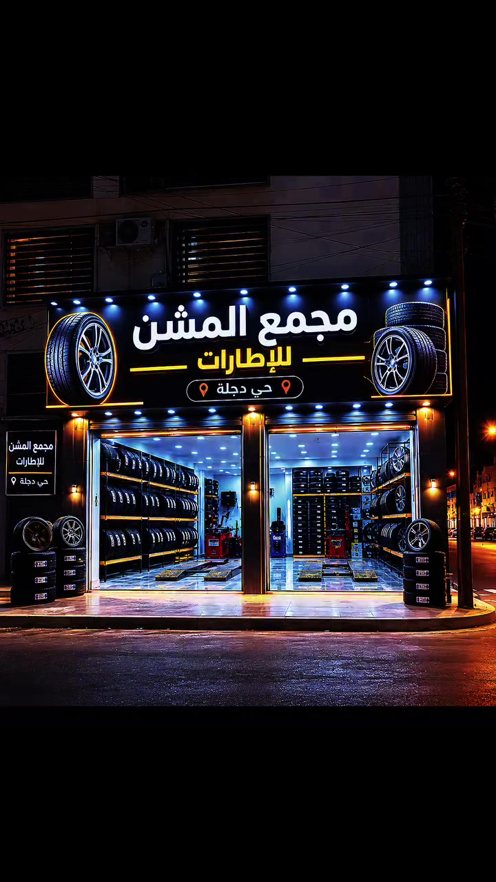 🔥 مجمع المشن للإطارات 🔥

✅ إطارات أصلية 100%
✅ بطاريات أصلية ومضمونة
✅ ضمان سنة كاملة على الإطارات
✅ ضمان سنة كاملة على البطاريات

🔹 وكيل دلوب اليابانية
🔹 وكيل برجستون اليابانية
🔹 وكيل هانكوك الكورية
🔹 وكيل نكسن وكومهو الكورية

🔋 بطاريات:
🔹 AC Delco السعودية
🔹 Indigo الكورية
🔹 Amaron الهندية

📍 بغداد - الدورة - حي دجلة - شارع الإبداع

📞 ***********

الثقة • الجودة • الضمان
كل ما تحتاجه لسيارتك بمكان واحد.
