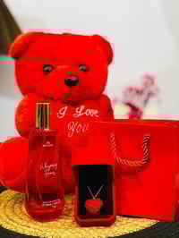 بوكس عيد الحب • دبدوب احمر • قلادة قلب