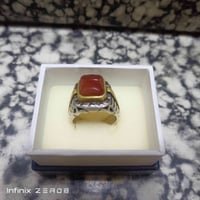 لعشاق التحف والصياغة الثقيله خاتم من العقيق اليماني المترش الطبيعي مرص...