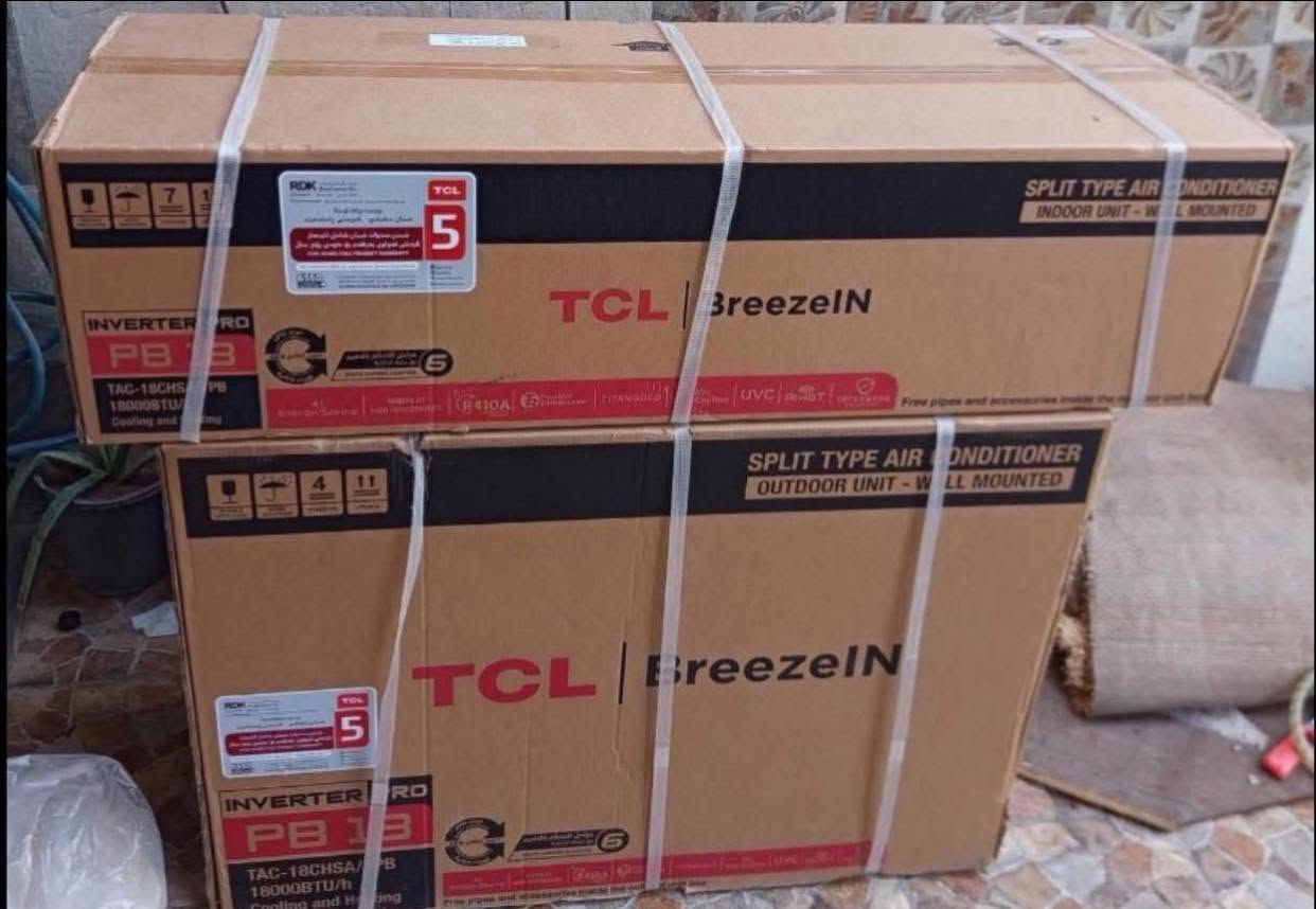 عندي سبالت ٢ جدد غير مستخدمات  الوادي 2 طن سعره 450 الف وعندي TCL 1 طن انفيرتري سعره 400 الف وعندي توسوت 2 طن انفيرتر الأصلي بل كارتون غير مستخدم سعره 550 الف وإذا تاخذهم كلهم اساهلك بيهم مكاني بغداد المنصور قرب كباب حجي حسين.  ***********  تحياتي للجميع
