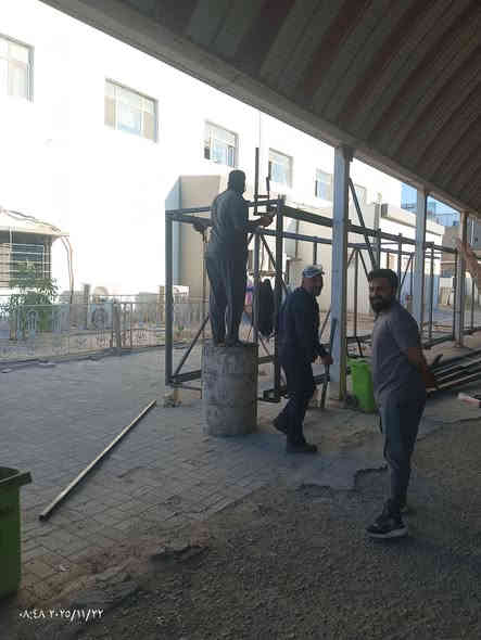 معمل حدادية أمير العابدي .........
فرع النجف أن يعلن....
 للزبائن الكرام  أستعدادها لعمل الونج مصعد الكهربائي 
تم والحمدلله إنجاز العمل دخل مستشفى الصدر  الجملة العصبية وبشكل المطلوب 
هاتف معمل........ ***********
